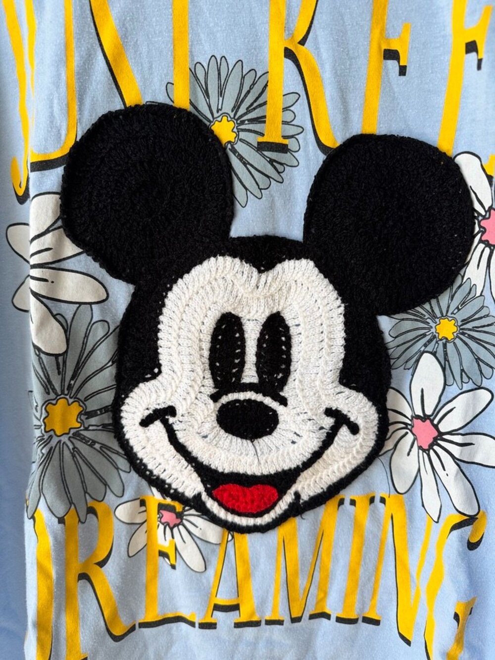 Mickey Mouse Embroidered Crop Tee Juniors XXL, Women’s XL - Picture 2 of 4